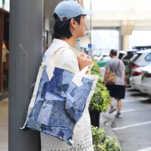 First Edition — Denim Patchwork Tote — Medium