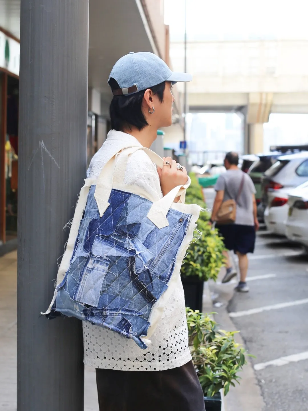 First Edition — Denim Patchwork Tote — Medium