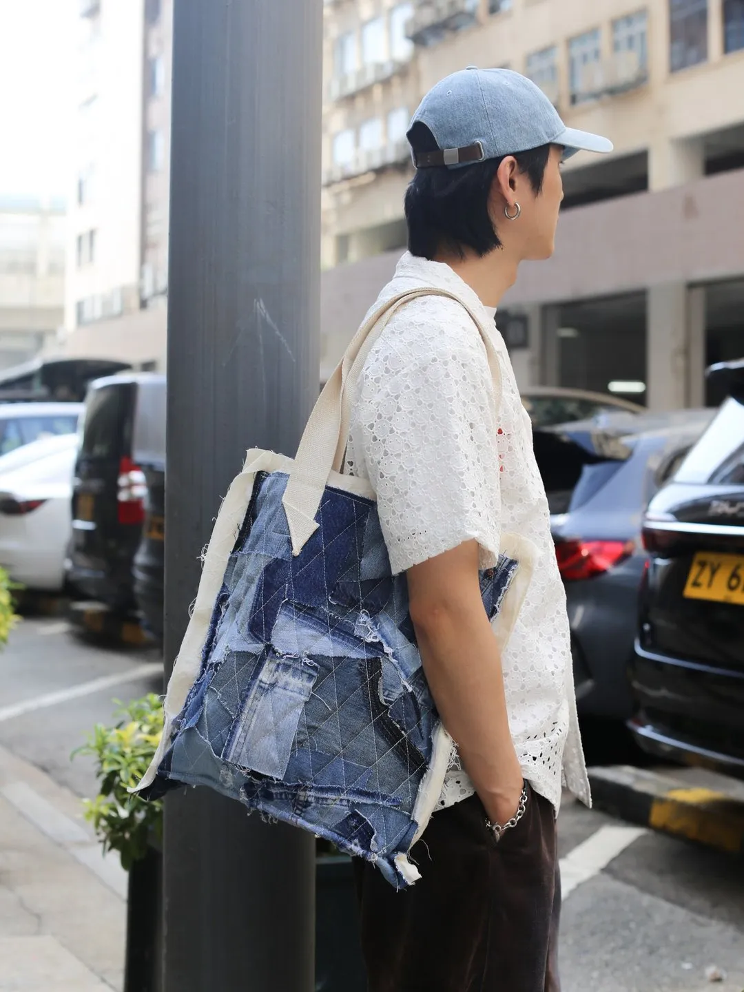 First Edition — Denim Patchwork Tote — Medium