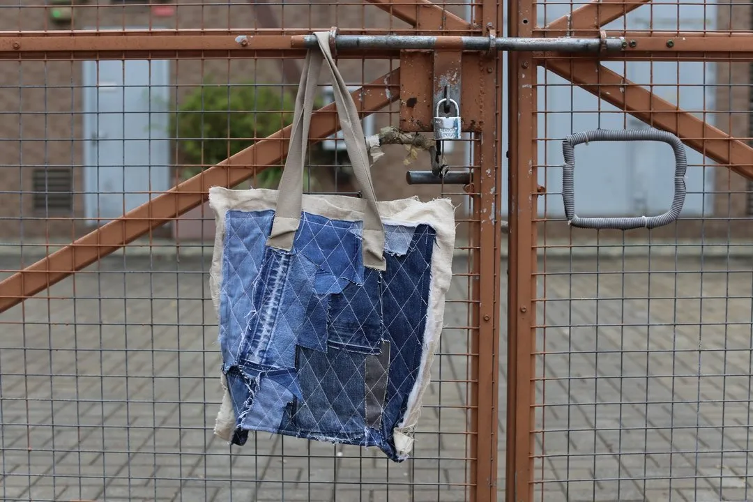 First Edition — Denim Patchwork Tote — Medium