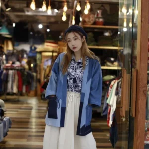 First Edition — Three-Quarter Sleeve Denim Kimono
