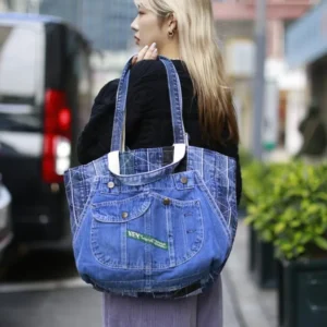 First Edition — Denim Bib Tote