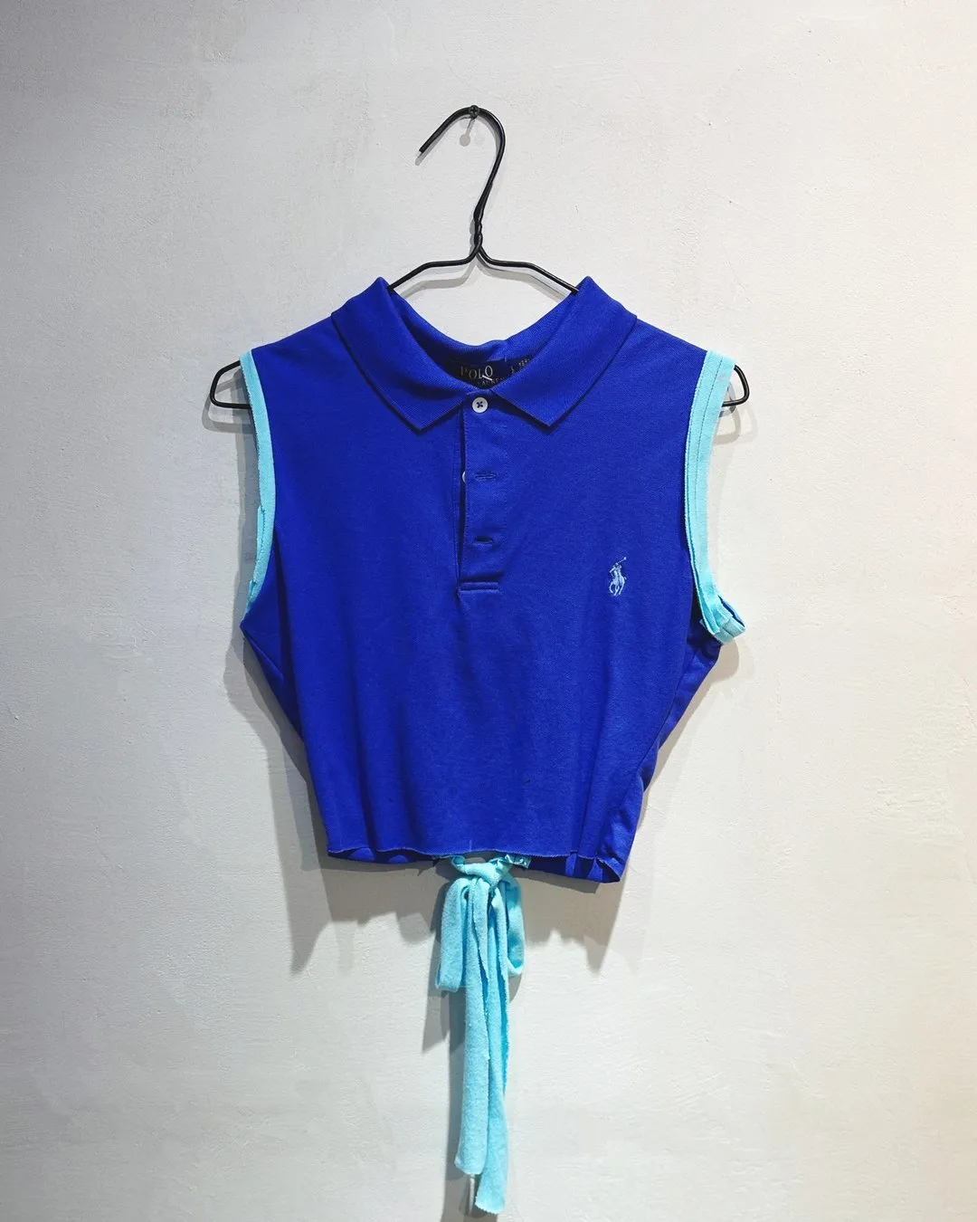 First Edition — Cropped Polo Tie-Back Vest