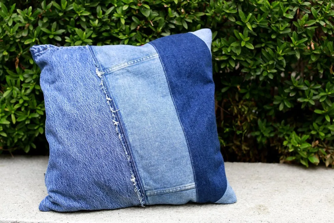 First Edition — Denim Patchwork Cushion