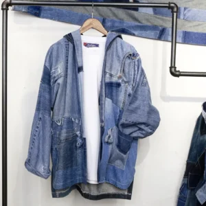First Edition — Hooded Denim Patchwork Kimono