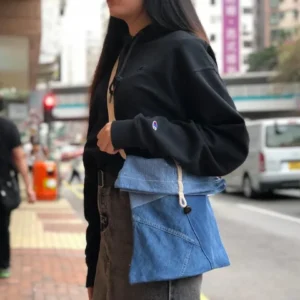 First Edition — Denim Patchwork Pouch
