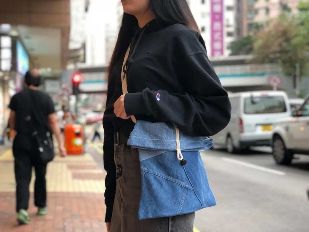 First Edition — Denim Patchwork Pouch