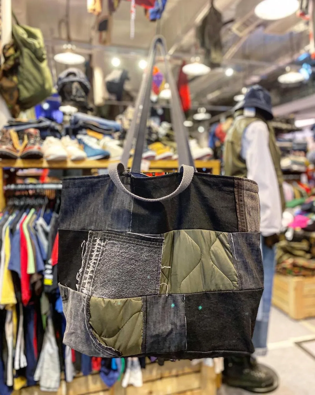 First Edition — Mixed-Fabric Large Tote