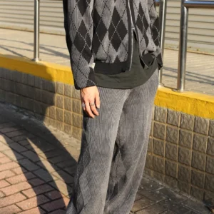 First Edition — Reversible Diamond Knit Trousers