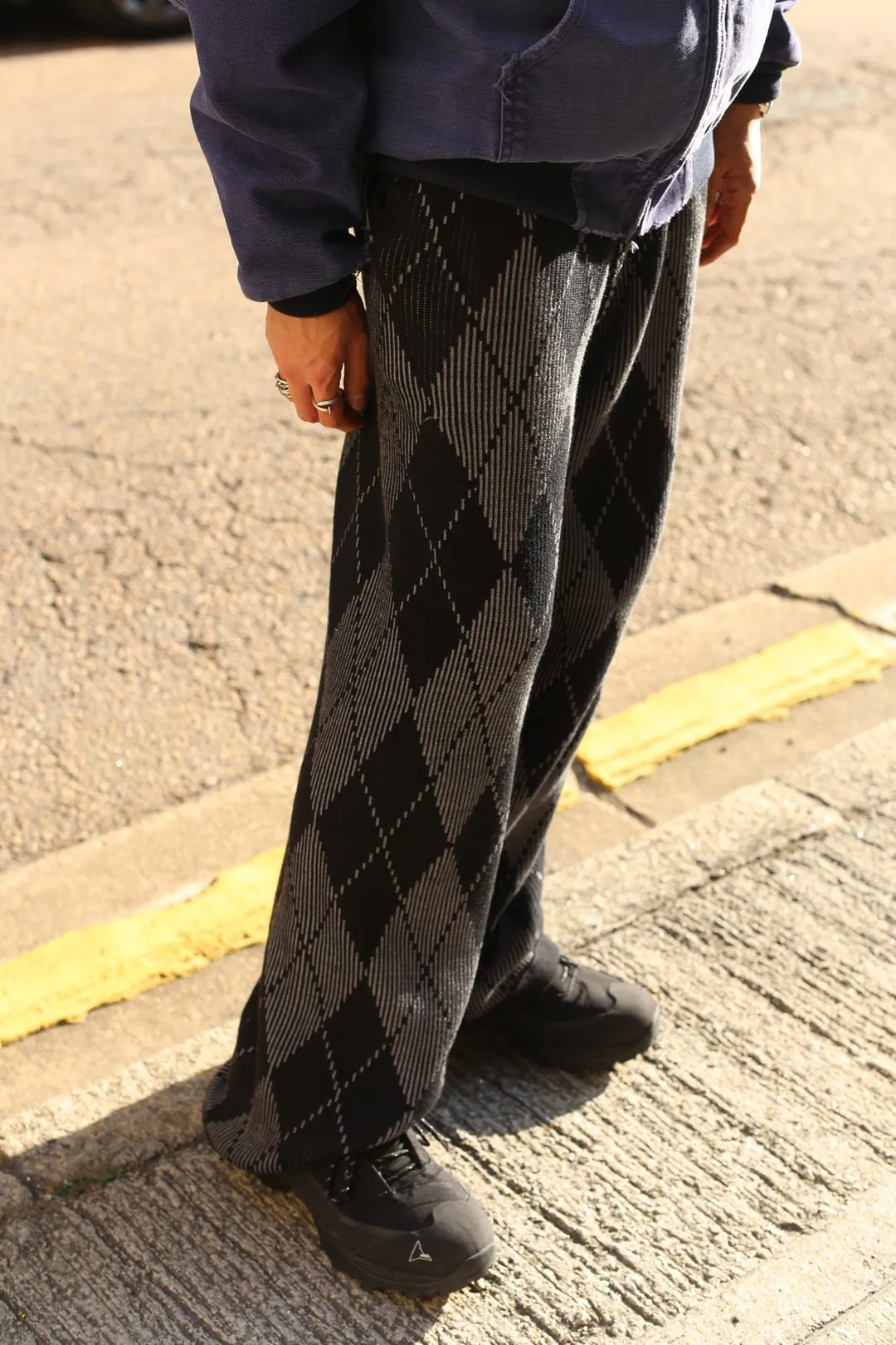 First Edition — Reversible Diamond Knit Trousers