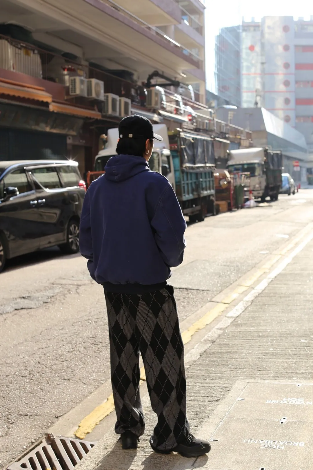 First Edition — Reversible Diamond Knit Trousers