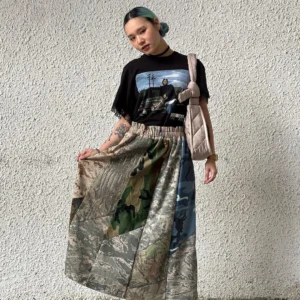 First Edition — Camouflage Patchwork Maxi Skirt