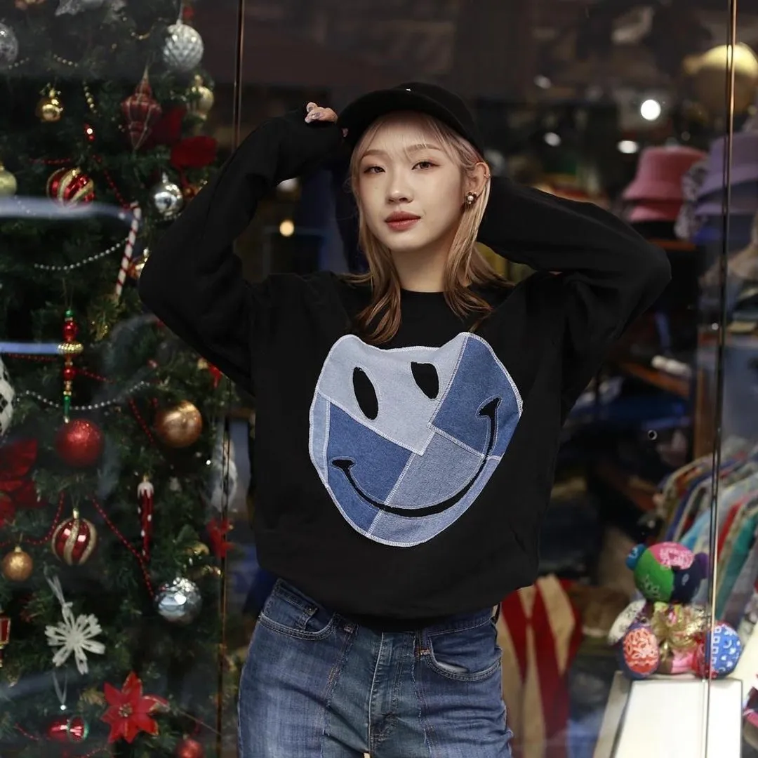 First Edition — Ha Ha Smile Patchwork Sweater