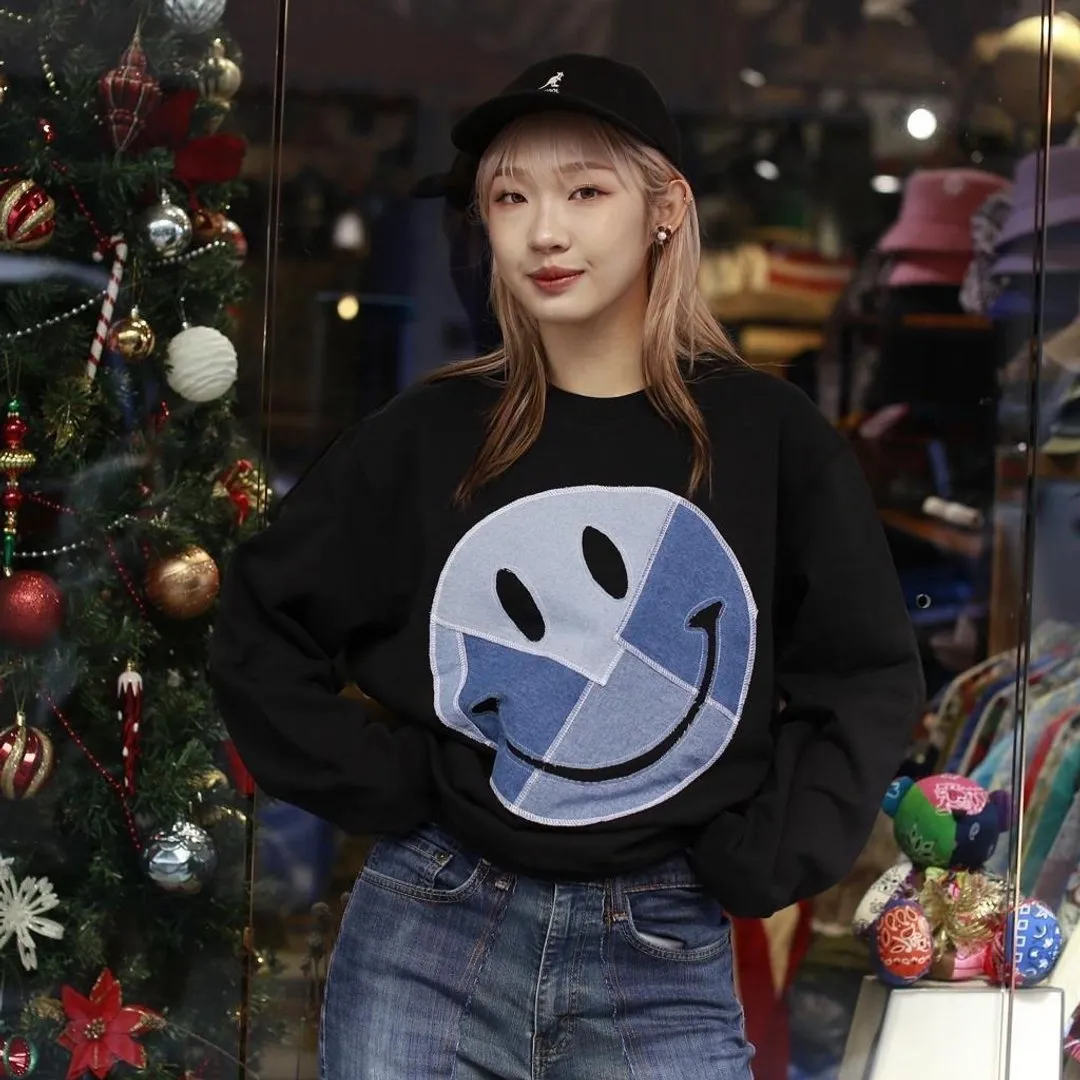 First Edition — Ha Ha Smile Patchwork Sweater