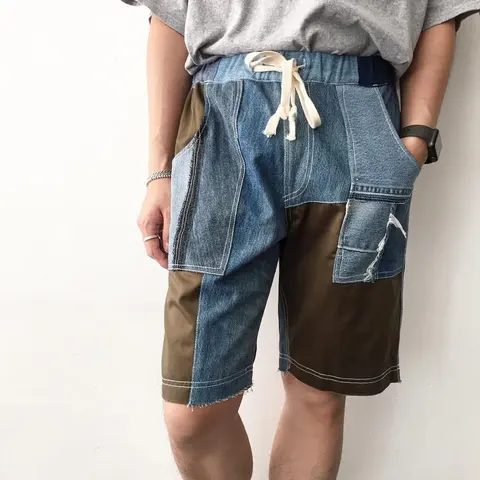 First Edition — Denim Patchwork Shorts