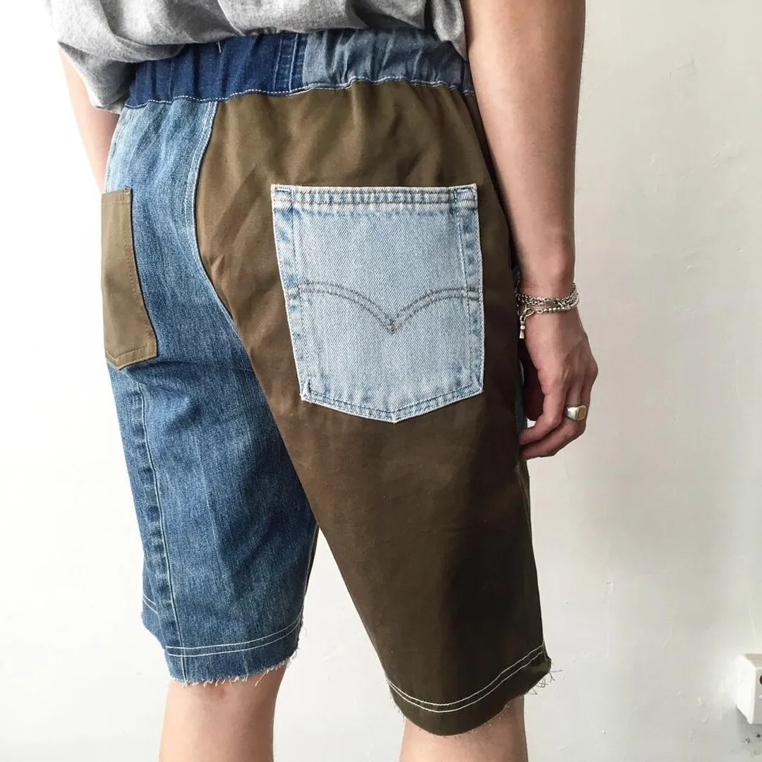 First Edition — Denim Patchwork Shorts