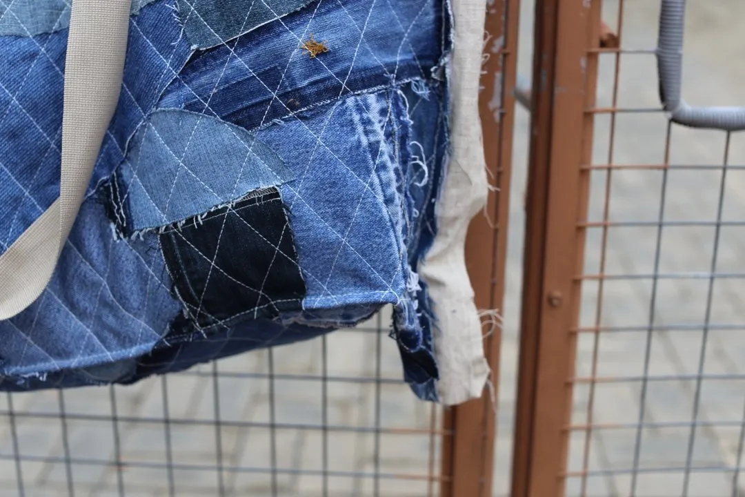 First Edition — Denim Patchwork Tote