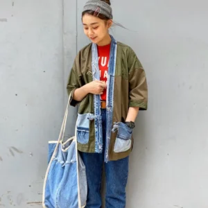 First Edition — Denim Patchwork Carry Bag