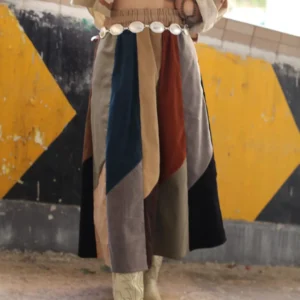 First Edition — Corduroy Patchwork Maxi Skirt