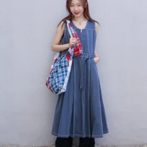Midwest Supply — Denim Cut Maxi Dress